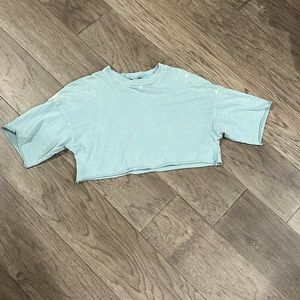 WILD FABLE crop top T-shirt greenish blue size s